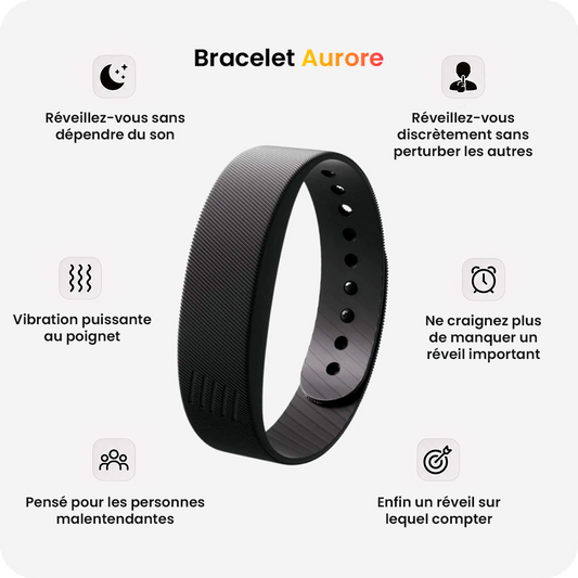 Aurore™ - Réveil Vibrant Silencieux pour Malentendants / Sourds