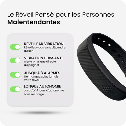 Aurore™ - Réveil Vibrant Silencieux pour Malentendants / Sourds