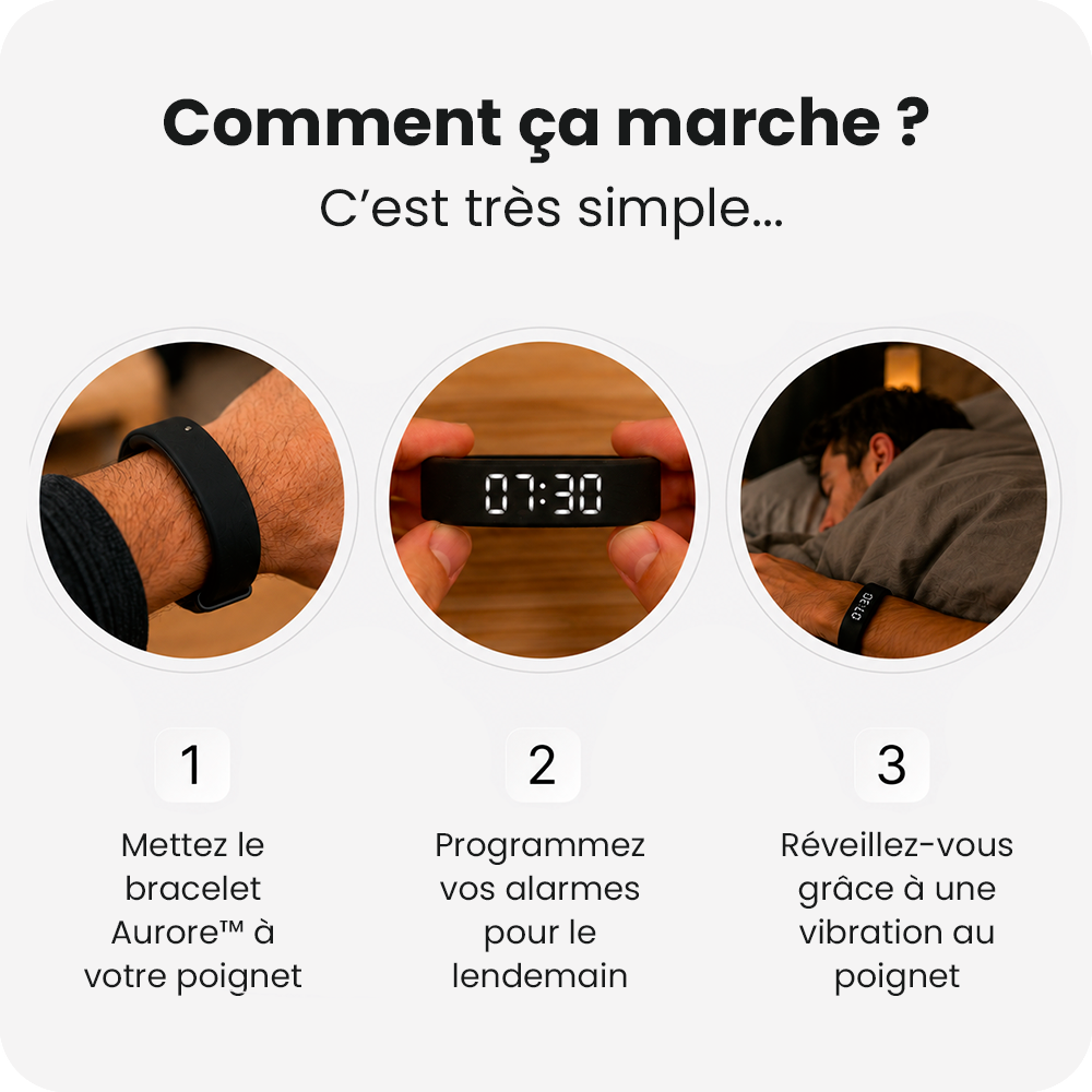 Aurore™ - Réveil Vibrant Silencieux pour Malentendants / Sourds